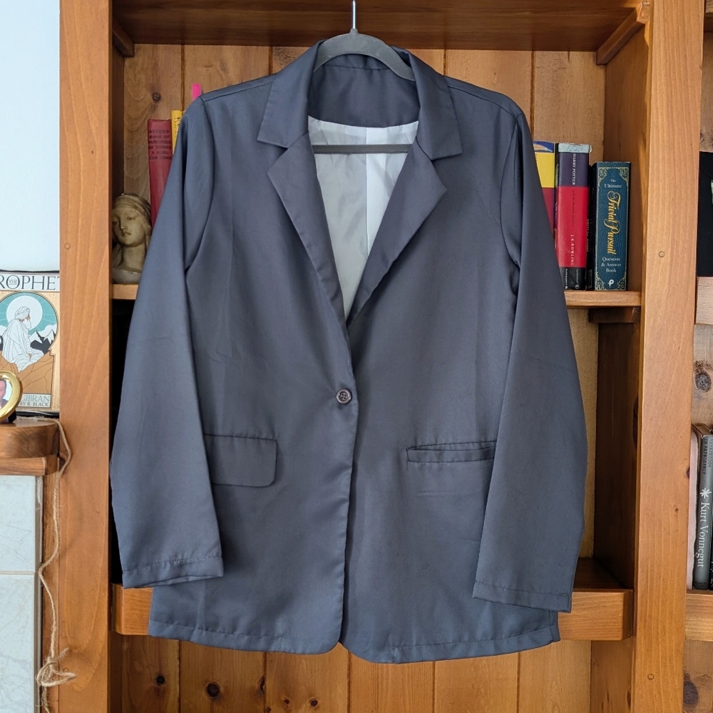 Lightweight Gray Blazer Jacket Size M